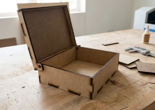 Cómo queda: Caja con tapa rebatible