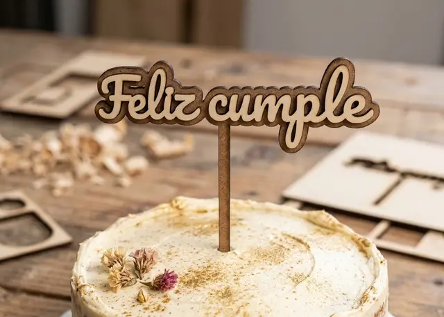 Cómo queda: Cartel de torta