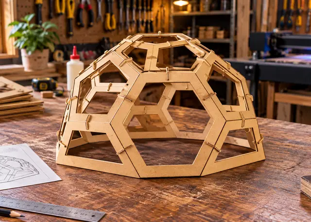 Lo que genera esta plantilla: Domo de hexágonos