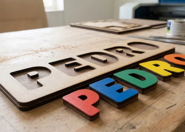 Cómo queda: Puzzle de nombre